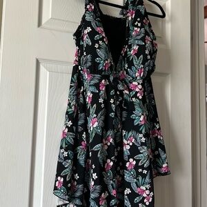 Fit 4 U “Fit 4 Ur Thighs” Floral Swim Dress 24W Plus Size One Piece Swimsuit